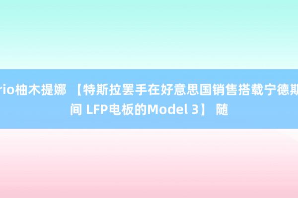 rio柚木提娜 【特斯拉罢手在好意思国销售搭载宁德期间 LFP电板的Model 3】 随
