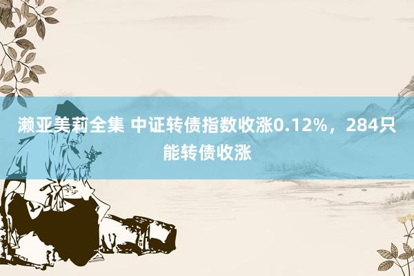 濑亚美莉全集 中证转债指数收涨0.12%，284只能转债收涨