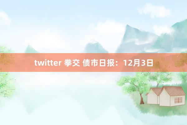 twitter 拳交 债市日报：12月3日