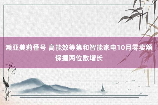 濑亚美莉番号 高能效等第和智能家电10月零卖额保握两位数增长