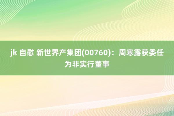 jk 自慰 新世界产集团(00760)：周寒露获委任为非实行董事