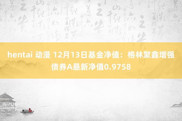 hentai 动漫 12月13日基金净值：格林聚鑫增强债券A最新净值0.9758