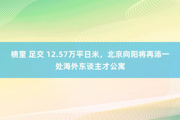 楠里 足交 12.57万平日米，北京向阳将再添一处海外东谈主才公寓
