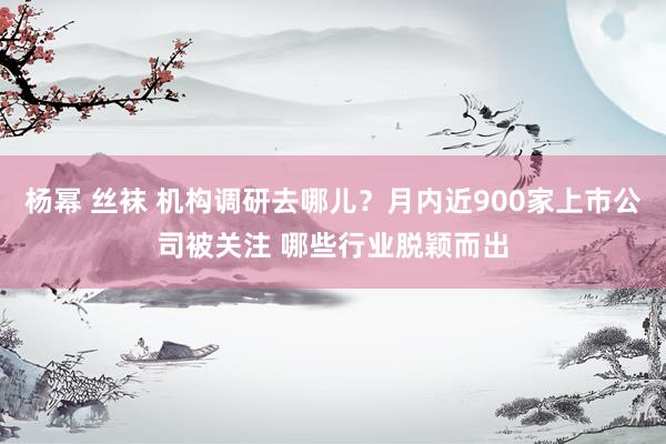 杨幂 丝袜 机构调研去哪儿？月内近900家上市公司被关注 哪些行业脱颖而出