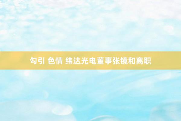 勾引 色情 纬达光电董事张镜和离职