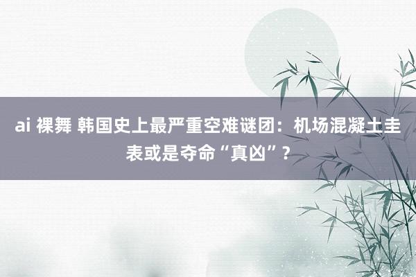 ai 裸舞 韩国史上最严重空难谜团：机场混凝土圭表或是夺命“真凶”？