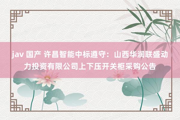 jav 国产 许昌智能中标遵守：山西华润联盛动力投资有限公司上下压开关柜采购公告
