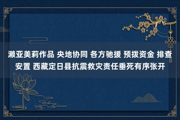 濑亚美莉作品 央地协同 各方驰援 预拨资金 排查安置 西藏定日县抗震救灾责任垂死有序张开