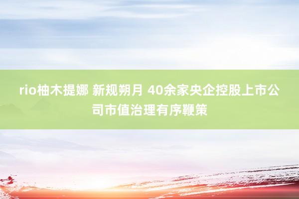 rio柚木提娜 新规朔月 40余家央企控股上市公司市值治理有序鞭策