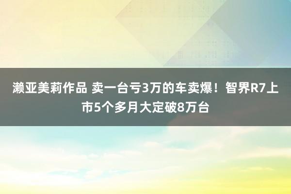 濑亚美莉作品 卖一台亏3万的车卖爆！智界R7上市5个多月大定破8万台