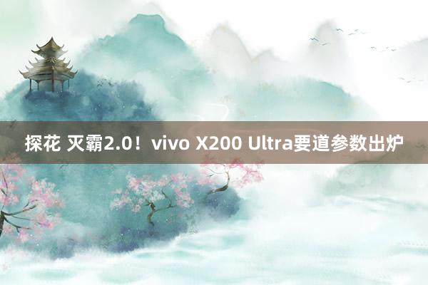 探花 灭霸2.0！vivo X200 Ultra要道参数出炉