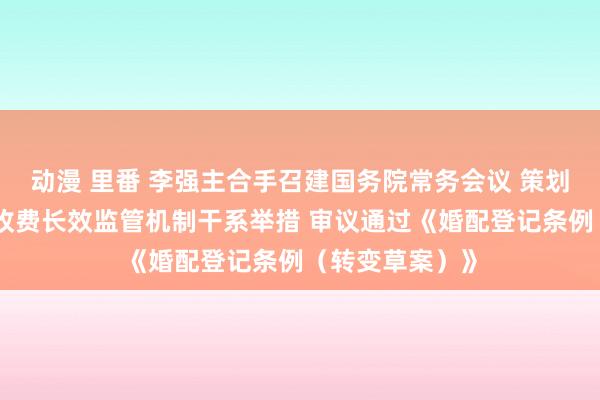 动漫 里番 李强主合手召建国务院常务会议 策划成立健全涉企收费长效监管机制干系举措 审议通过《婚配登记条例（转变草案）》