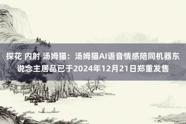 探花 内射 汤姆猫：汤姆猫AI语音情感陪同机器东说念主居品已于2024年12月21日郑重发售