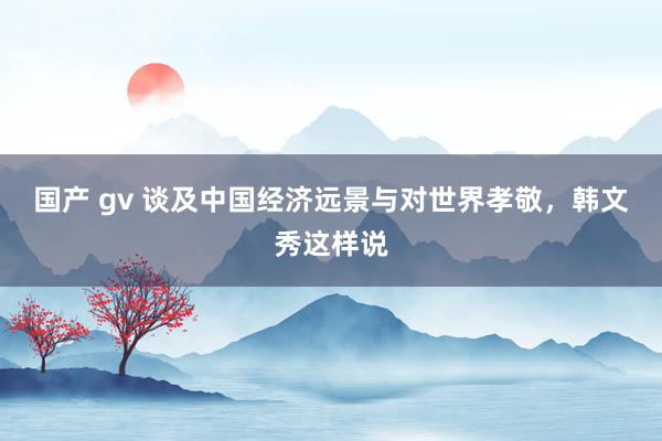 国产 gv 谈及中国经济远景与对世界孝敬，韩文秀这样说