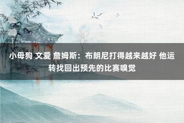 小母狗 文爱 詹姆斯：布朗尼打得越来越好 他运转找回出预先的比赛嗅觉