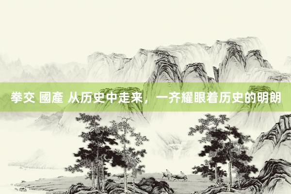 拳交 國產 从历史中走来，一齐耀眼着历史的明朗