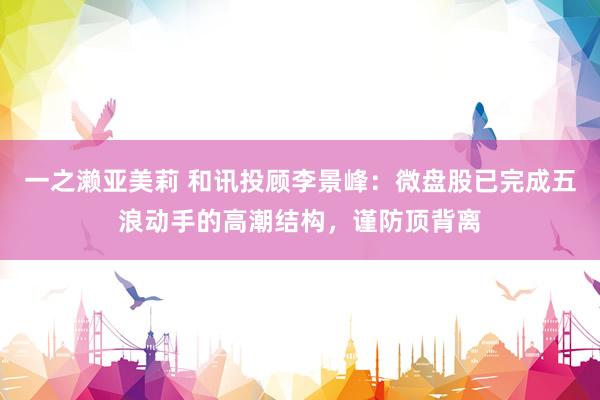一之濑亚美莉 和讯投顾李景峰：微盘股已完成五浪动手的高潮结构，谨防顶背离