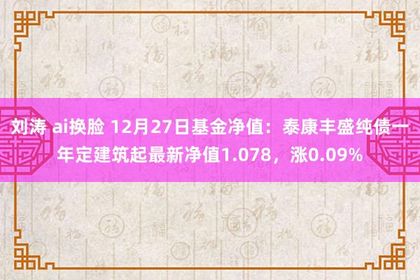 刘涛 ai换脸 12月27日基金净值：泰康丰盛纯债一年定建筑起最新净值1.078，涨0.09%