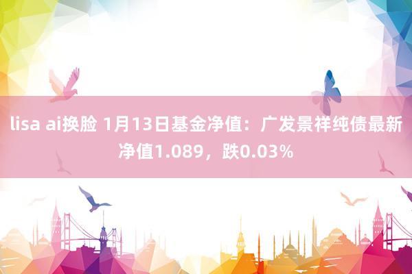 lisa ai换脸 1月13日基金净值：广发景祥纯债最新净值1.089，跌0.03%