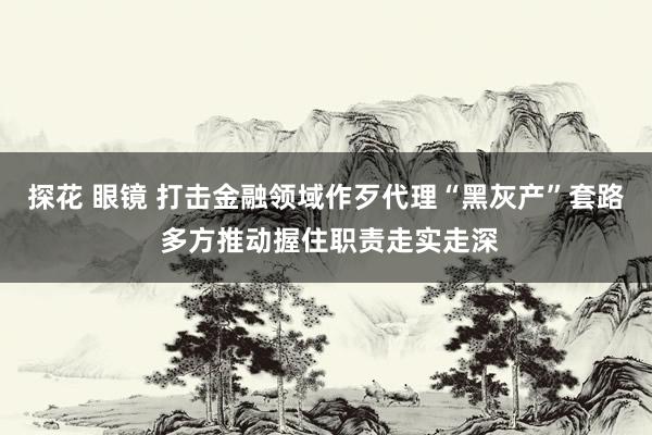 探花 眼镜 打击金融领域作歹代理“黑灰产”套路 多方推动握住职责走实走深