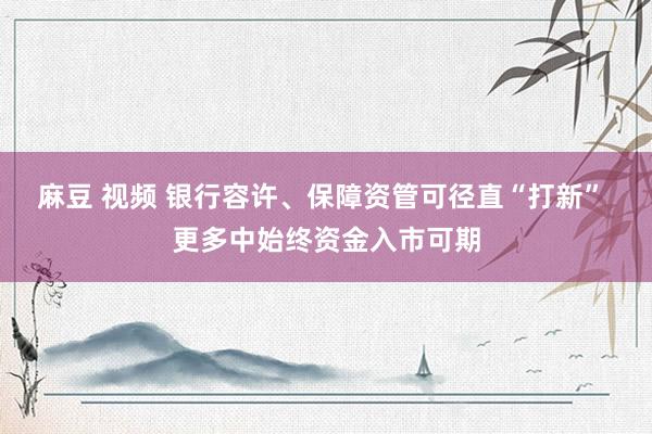 麻豆 视频 银行容许、保障资管可径直“打新” 更多中始终资金入市可期