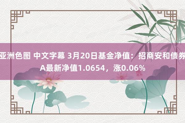 亚洲色图 中文字幕 3月20日基金净值：招商安和债券A最新净值1.0654，涨0.06%