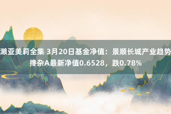 濑亚美莉全集 3月20日基金净值：景顺长城产业趋势搀杂A最新净值0.6528，跌0.78%