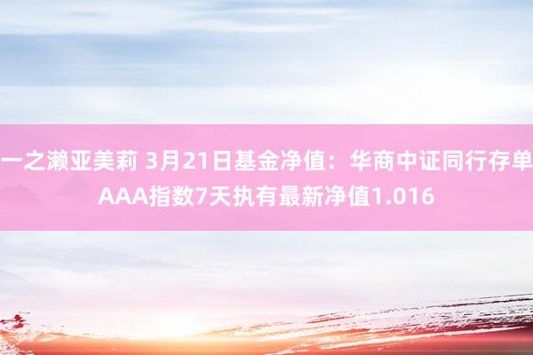 一之濑亚美莉 3月21日基金净值：华商中证同行存单AAA指数7天执有最新净值1.016
