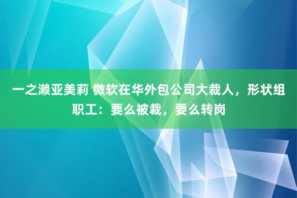 一之濑亚美莉 微软在华外包公司大裁人，形状组职工：要么被裁，要么转岗