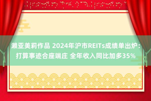 濑亚美莉作品 2024年沪市REITs成绩单出炉：打算事迹合座端庄 全年收入同比加多35%