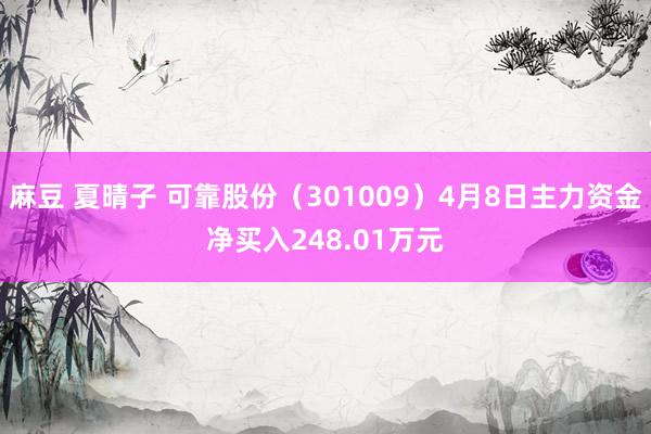 麻豆 夏晴子 可靠股份（301009）4月8日主力资金净买入248.01万元