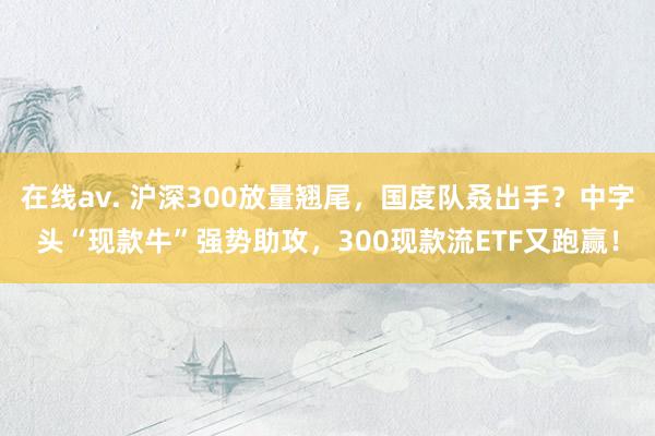 在线av. 沪深300放量翘尾，国度队叒出手？中字头“现款牛”强势助攻，300现款流ETF又跑赢！