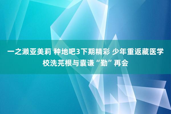 一之濑亚美莉 种地吧3下期精彩 少年重返藏医学校洗芫根与囊谦“勤”再会